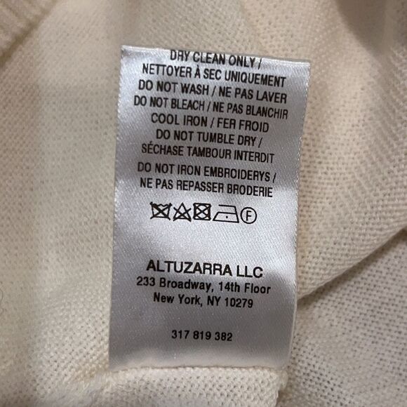 NWT ALTUZARRA Hermione Embroidered Merino Wool Sweater, Off-White XS - Picture 14 of 15